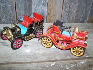 Two Trade Mark Modern Toys Old Tin Car Japan Collectible Antique 