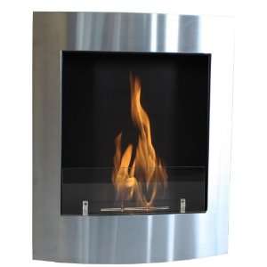 Ecolo Fire Lausanne Stainless Steel Wall Mount Ventless BioFireplace 
