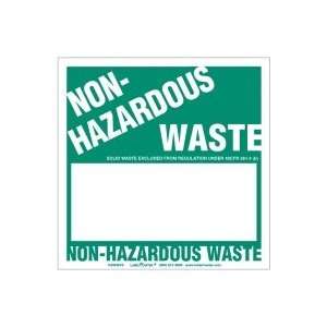  Non Hazardous Waste Label, Blank 1/2 Open Box, Stock Vinyl 
