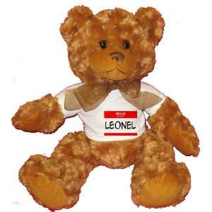  HELLO my name is LEONEL Plush Teddy Bear with WHITE T 