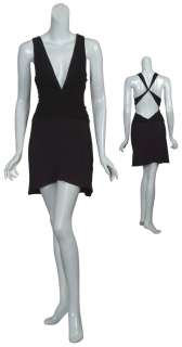 BCBG MAX AZRIA Black Jersey Mini Dress LARGE 10 NEW  