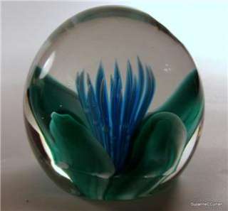 Vintage Murano Glass Fratelli Toso Sea Plant Paperweight w Sticker 