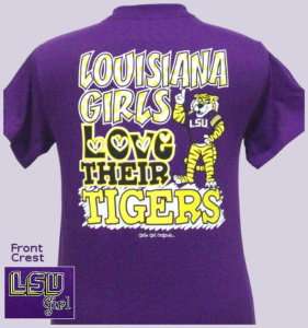 LSU Youth T shirt Louisiana Girls Love Their Tigers  