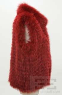 Michael Kors Red Fox Fur Hook Closure Vest Size Medium  