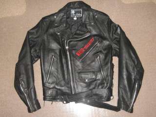 vintage 90s T2 TERMINATOR 2 JUDGMENT DAY LEATHER CREW JACKET SMALL 