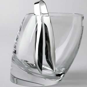  Nambe Crystal Tilt Ice Bucket with Tongs: Kitchen & Dining