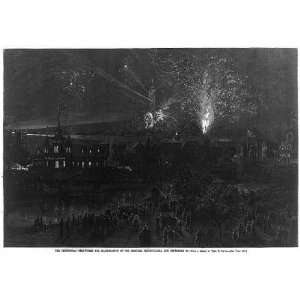  Centennial Fireworks,Philadelphia,PA,1876,Illuminated 