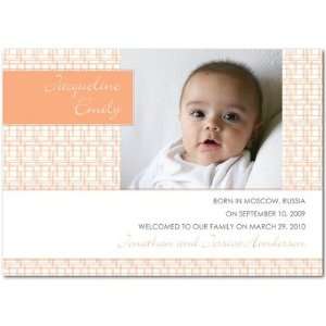   Birth Announcements   Bold Boxes Orange Sherbert By Louella Press