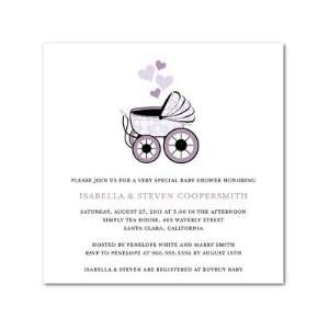   Shower Invitations   Lovely Carriage: Lavender By Louella Press: Baby