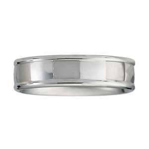  BENCHMARK Mens 14k White Gold Tin Cup Comfort Fit Wedding 