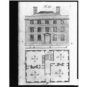 com Front facade,floor plan for 18th century building,Asher Benjamin 