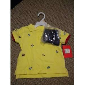  Baby Togs Kidswear, Yellow Polo Shirt and Hat Set, 12mc 