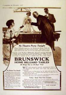   print advertising for Brunswick Balke Colender home billiard tables
