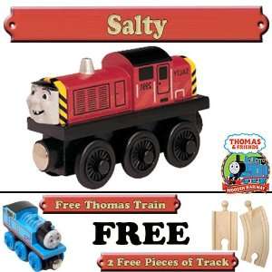 Salty from Thomas The Tank Engine Wooden Train Set   Free 2 Pieces of 