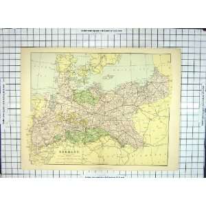  Antique Map Germany Berlin Europe Baltic Sea Jutland: Home 