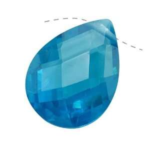 Cubic Zirconia CZ Briolettes 12 x 16mm Capri Blue Bead (1)