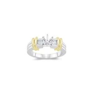    0.20 Cts Diamond Ring Setting in 18K Two Tone Gold 3.0: Jewelry