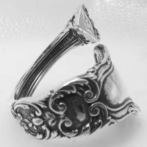 STERLING SILVER spoon ring BARONIAL OLD by GORHAM  
