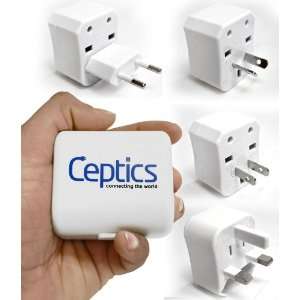  Ceptics Small Size International Travel Plug Adapter Kit 3 