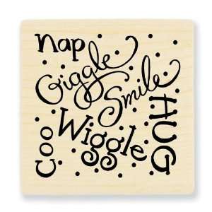  Stampendous Wood Handle Rubber Stamp, Giggle Wiggle Image 