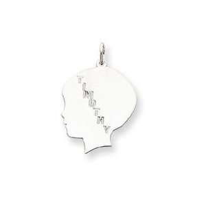  Left Boy Head Angle Cut Out Timothy in Sterling Silver 