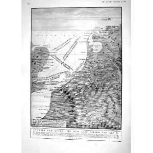  1914 ANTWERP WAR MAP BRUSSELS FRANCE KING RUMANIA TSAR 