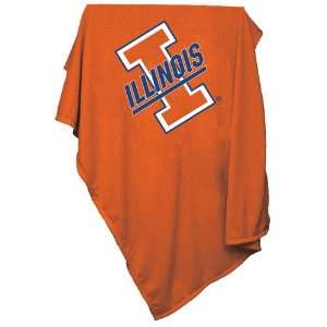 BSS   Illinois Fighting Illini NCAA Sweatshirt Blanket Throw (Orange)