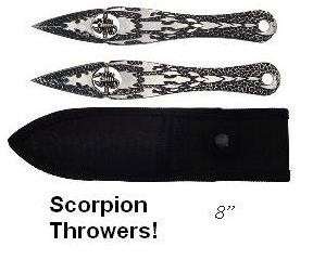 SCORPION FANTASY THROWING KNIFE SET throwers knives C1  