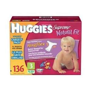  Huggies Supreme Natural Fit Diapers Size 3 Baby