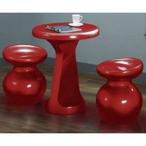  Ventura Bistro Set Red Fiberglass