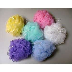  Luxury Nylon Bath Puffs   Multi Color 6 Pack: Beauty