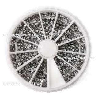 2400 Nail Art Rhinestone​s Glitter Tip Gems Wheel C317  