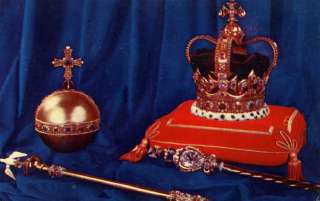 ST. EDWARDS CROWN, THE ORB,ROYAL SCEPTRES W/CROSS&DOVE  