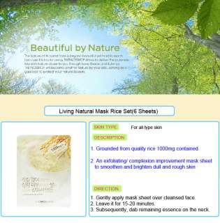 The face shop]Living Natural Mask Rice Set(6 Sheets)  