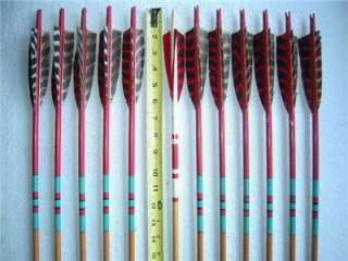 11 VINTAGE BEN PEARSON WOOD ARROWS +1 MORE + BOX 55#+ FOR LONG OR 