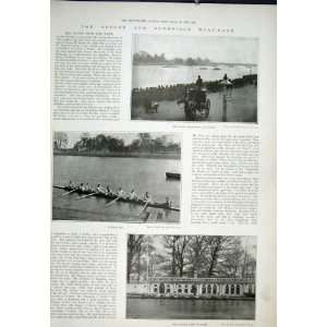  Oxford Cambridge Boat Race Crew Putney Old Print 1893 