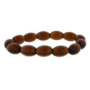  Melon Style Stretch Bracelet   Smokey Quartz Jewelry