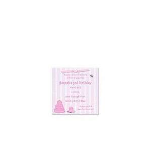  Square Pink with Cake Adult Birthday Invitations Health 