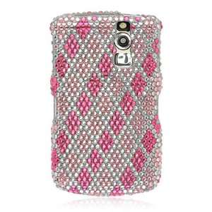  Blackberry Curve 8330 Pink Diagonal Plaid Diamond Bling 2 