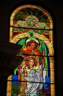 Stained Glass Window Guardian Angel w/Christ Child  