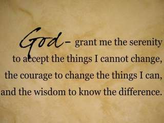 GOD SERENITY CHANGE WISDOM Vinyl Wall Decal Quote NEW  