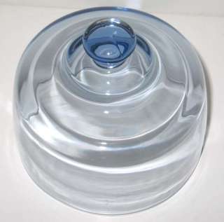 MOONLIGHT BLUE DEPRESSION GLASS CHEESE DISH COVER LID  