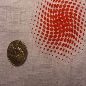  Linen Dots Print Fabric White Red: Home & Kitchen
