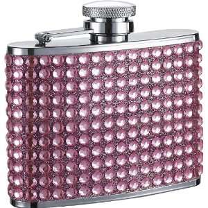   Kylie 4oz Pink Bling Stainless Steel Hip Flask