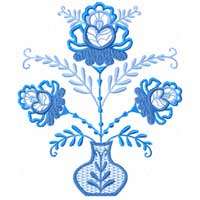 Blue Bouquet Ornament 11 Machine embroidery designs set  