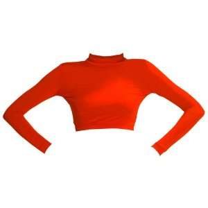  JB Bloomers Polyspandex Crop Tops RED (TOP ONLY) YL 