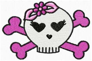 Girls Halloween Skulls Machine Embroidery Designs CD  