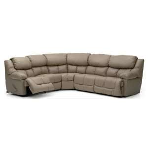    Amish Leather Match Reclining Sleeper Sectional