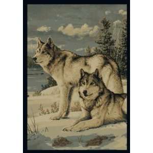   Pause Blue Wolves Rug 710 x 106 (132 41460) Furniture & Decor