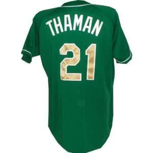  Joe Thaman 21 Notre Dame Baseball Green Game Used Jersey 